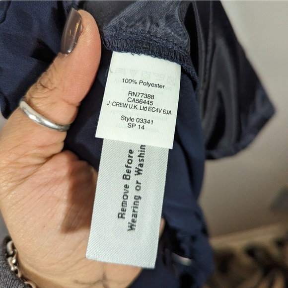 J.Crew Women Size 6 Navy Blue Polyester Drawstring Ankle Pants - Picture 7 of 7